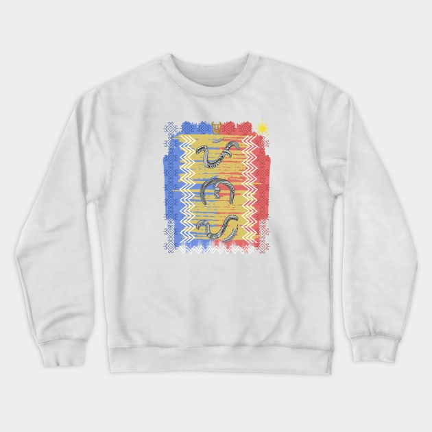 Philippine Flag / Baybayin word Pinay (Filipina Woman) Crewneck Sweatshirt by Pirma Pinas